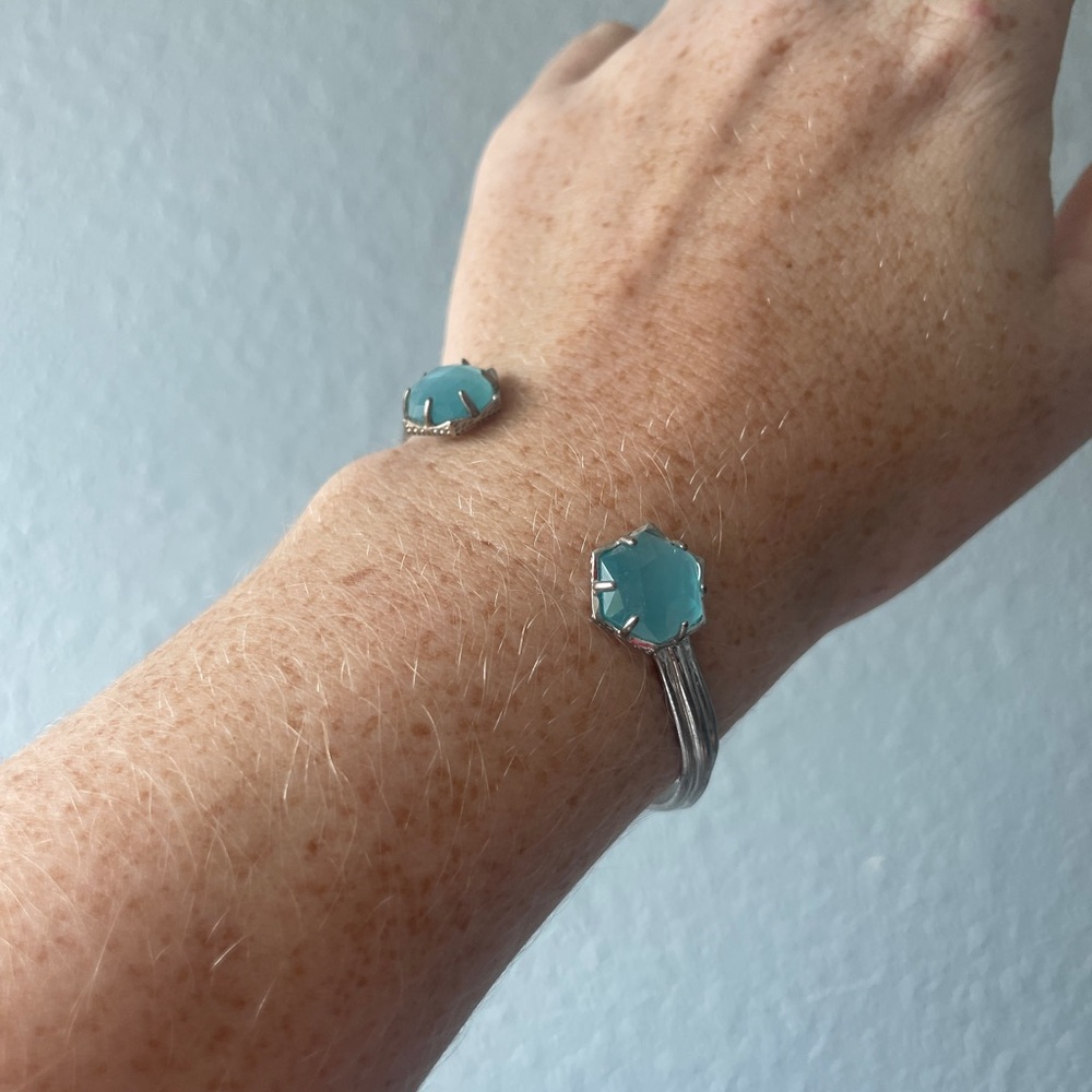 SOLD Kendra Scott Women’s Cuff Light Blue Silver - Picture 2 of 7